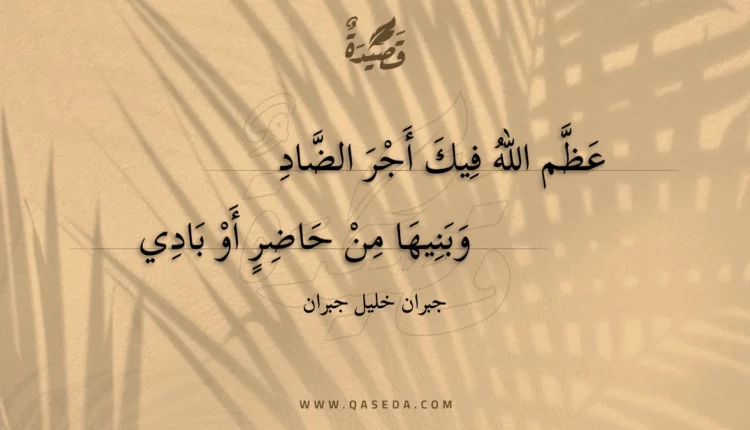 قصيدة عظم الله فيك أجر الضاد