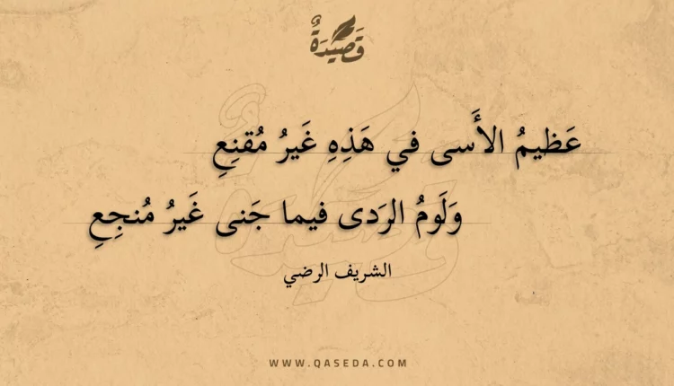 قصيدة عظيم الأسى في هذه غير مقنع