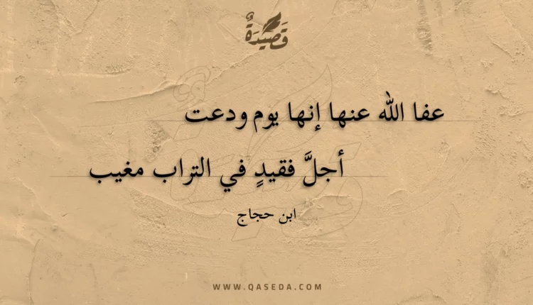 قصيدة عفا الله عنها إنها يوم ودعت
