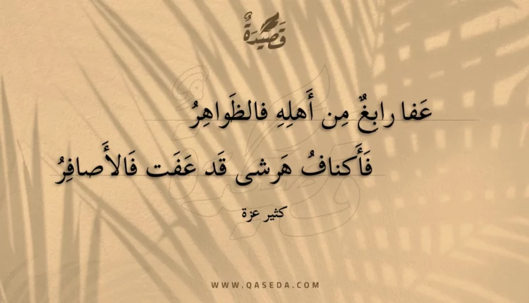 قصيدة عفا رابغ من أهله فالظواهر