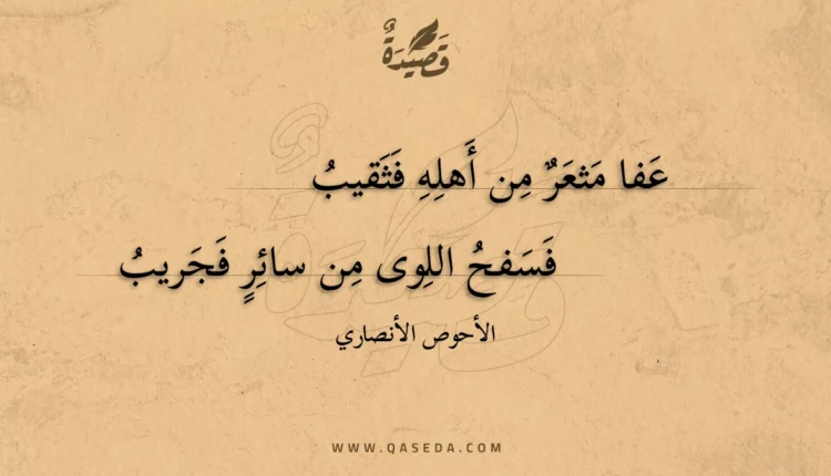 قصيدة عفا مثعر من أهله فثقيب