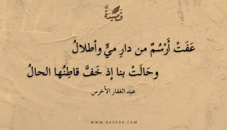 قصيدة عفت أرسم من دار مي وأطلال