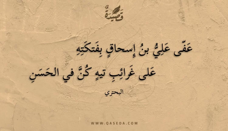 قصيدة عفى علي بن إسحاق بفتكته