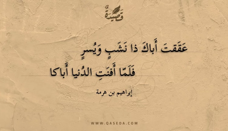 قصيدة عققت أباك ذا نشب ويسر