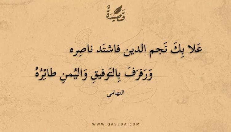قصيدة علا بك نجم الدين فاشتد ناصره