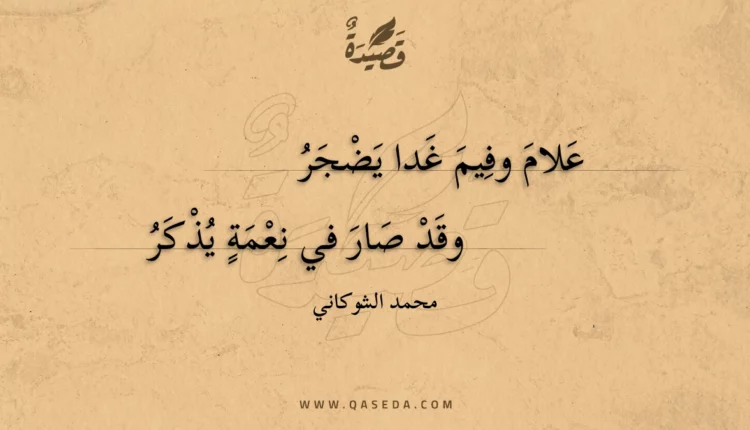 قصيدة علام وفيم غدا يضجر