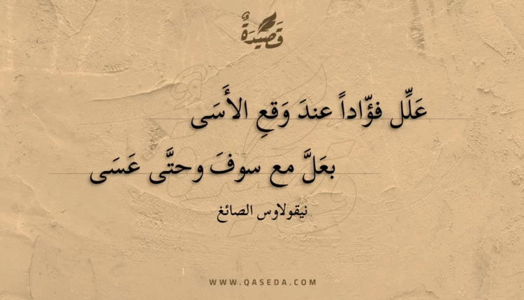 قصيدة علل فؤادا عند وقع الأسى