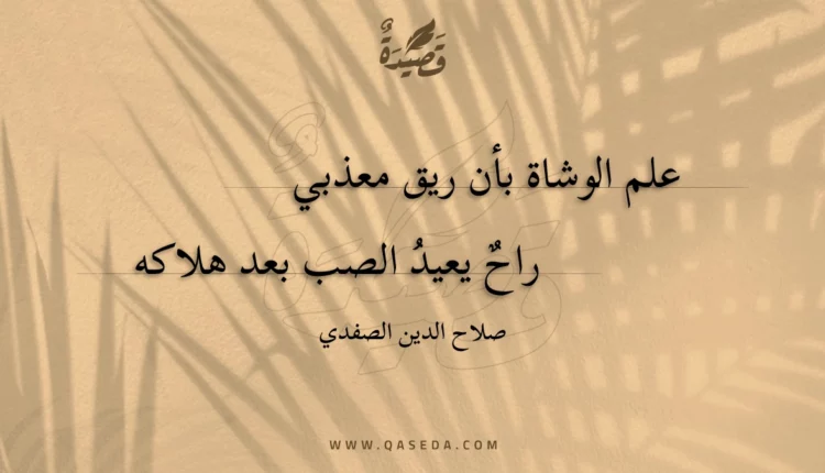 قصيدة علم الوشاة بأن ريق معذبي