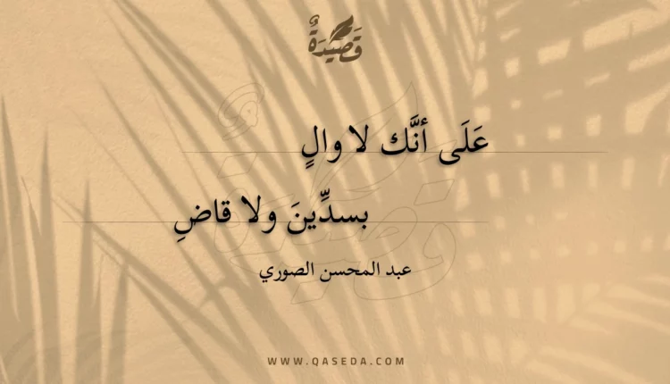 قصيدة على أنك لا وال بسدين