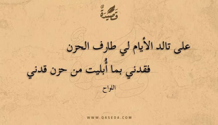 قصيدة على تالد الأيام لي طارف الحزن