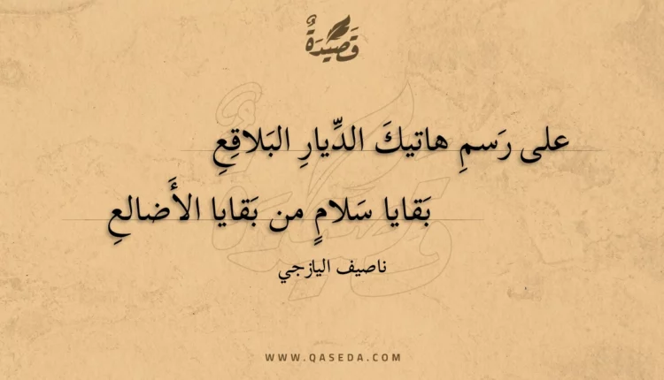 قصيدة على رسم هاتيك الديار البلاقع
