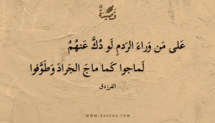 قصيدة على من وراء الردم لو دك عنهم