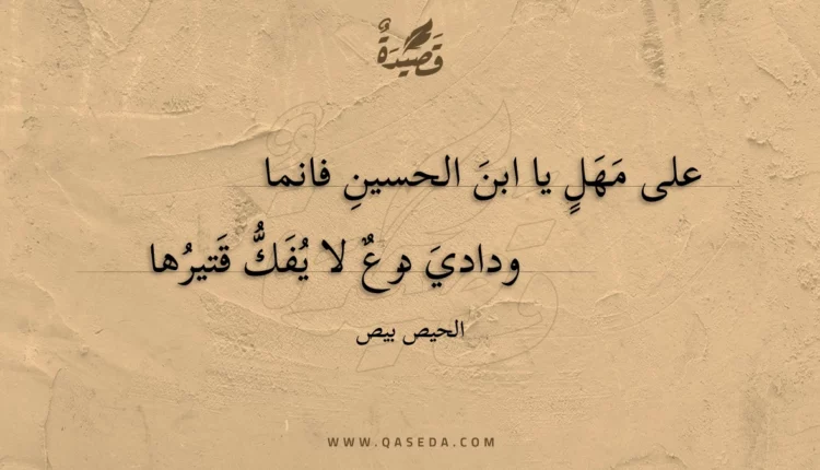 قصيدة على مهل يا ابن الحسين فانما