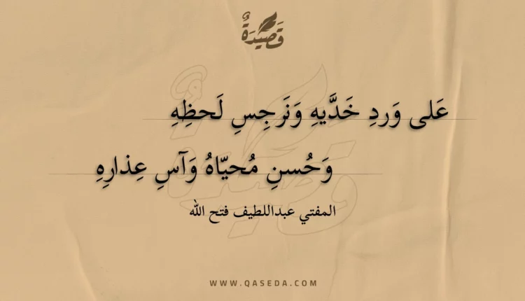 قصيدة على ورد خديه ونرجس لحظه