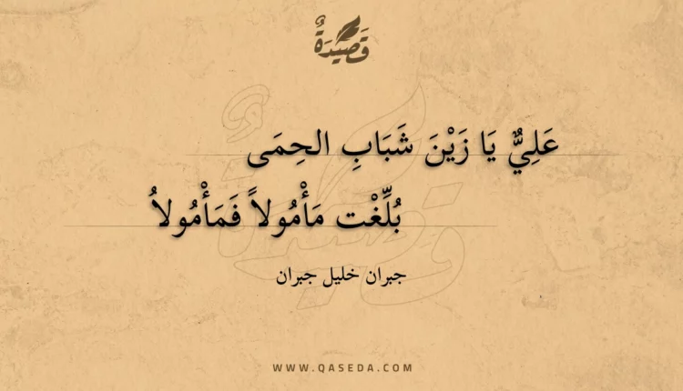 قصيدة علي يا زين شباب الحمى