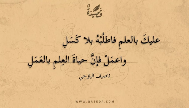 قصيدة عليك بالعلم فاطلبه بلا كسل