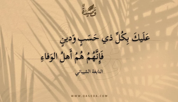 قصيدة عليك بكل ذي حسب ودين