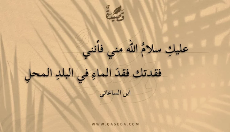 قصيدة عليك سلام الله مني فأنني