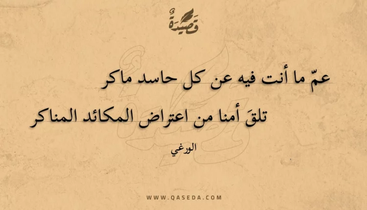 قصيدة عم ما أنت فيه عن كل حاسد ماكر
