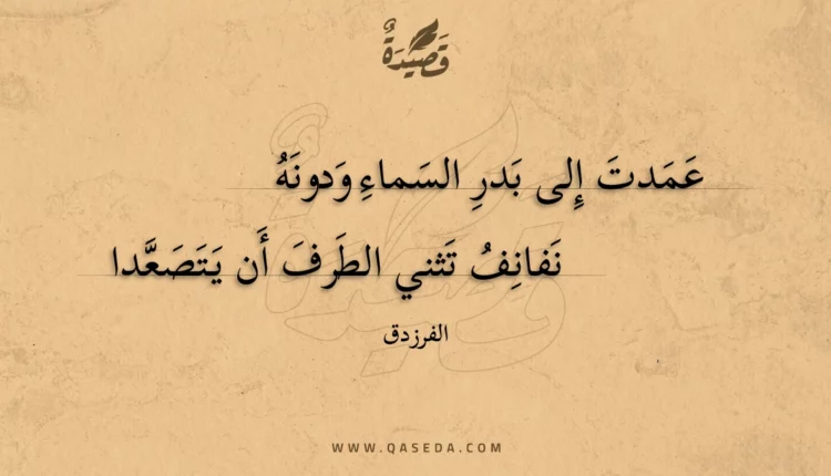 قصيدة عمدت إلى بدر السماء ودونه