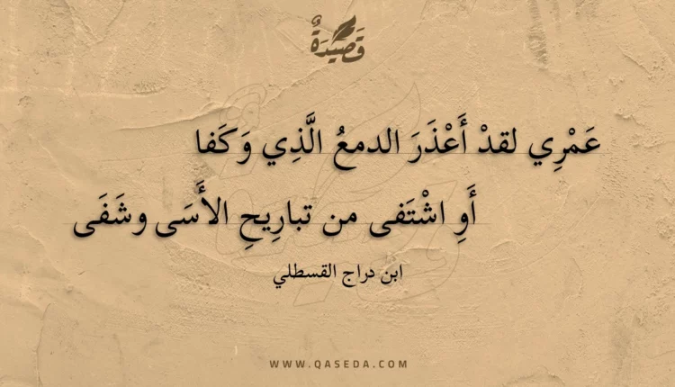 قصيدة عمري لقد أعذر الدمع الذي وكفا