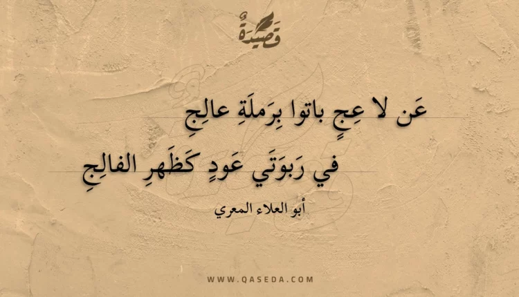 قصيدة عن لا عج باتوا برملة عالج