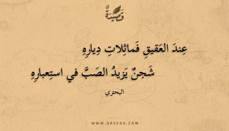 قصيدة عند العقيق فماثلات دياره