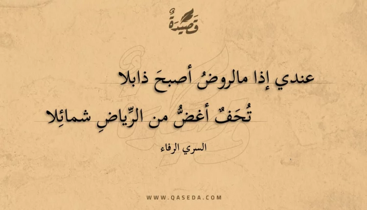 قصيدة عندي إذا مالروض أصبح ذابلا