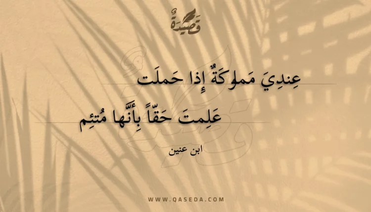 قصيدة عندي مملوكة إذا حملت