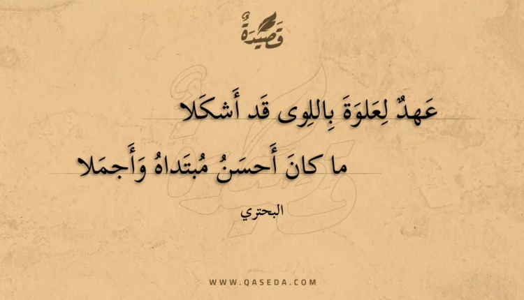 قصيدة عهد لعلوة باللوى قد أشكلا