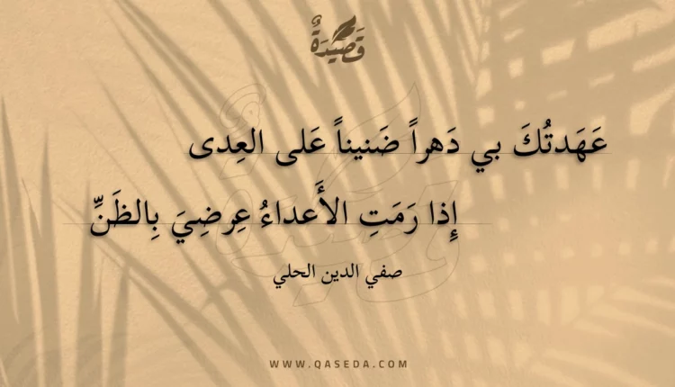 قصيدة عهدتك بي دهرا ضنينا على العدى