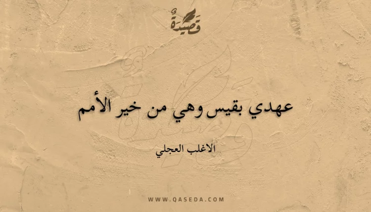 قصيدة عهدي بقيس وهي من خير الأمم