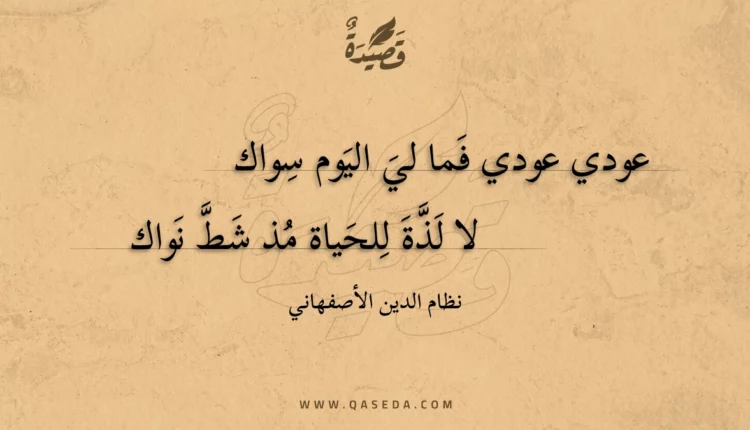 قصيدة عودي عودي فما لي اليوم سواك
