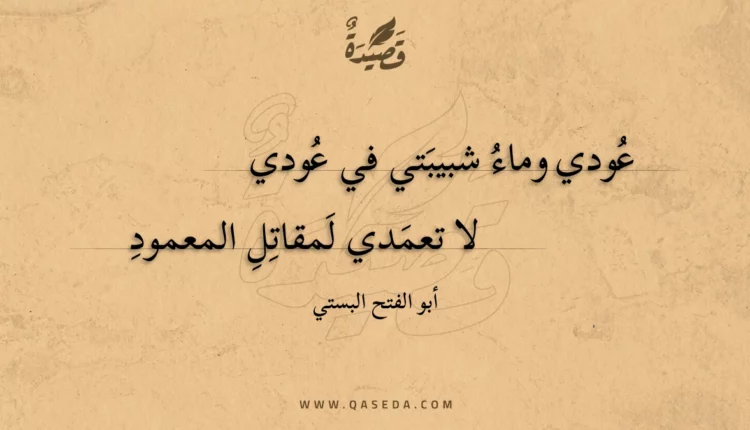 قصيدة عودي وماء شبيبتي في عودي