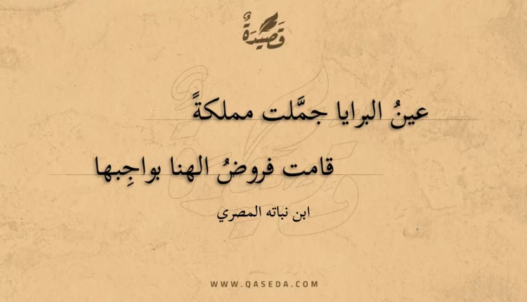 قصيدة عين البرايا جملت مملكة
