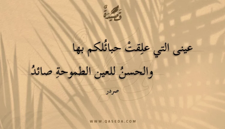 قصيدة عينى التي علقت حبائلكم بها