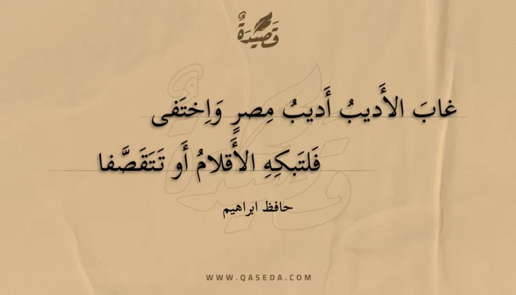 قصيدة غاب الأديب أديب مصر واختفى