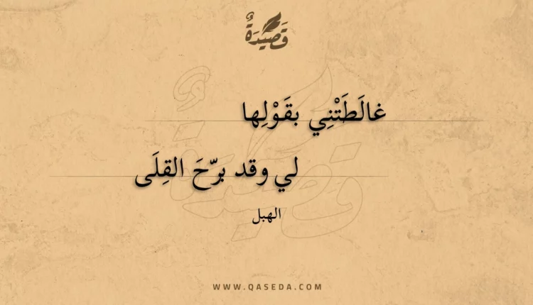 قصيدة غالطتني بقولها