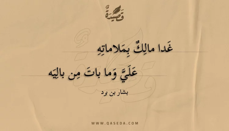 قصيدة غدا مالك بملاماته