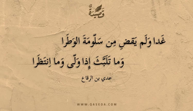 قصيدة غدا ولم يقض من سلومة الوطرا