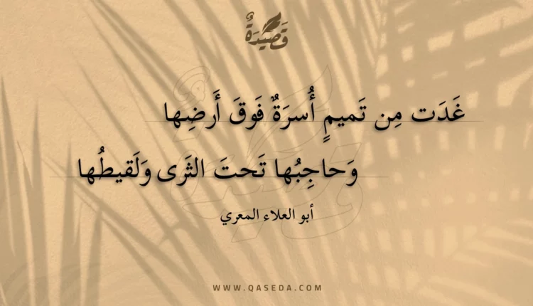 قصيدة غدت من تميم أسرة فوق أرضها