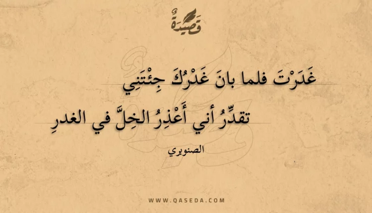 قصيدة غدرت فلما بان غدرك جئتني
