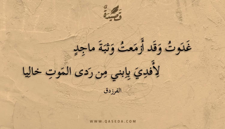 قصيدة غدوت وقد أزمعت وثبة ماجد