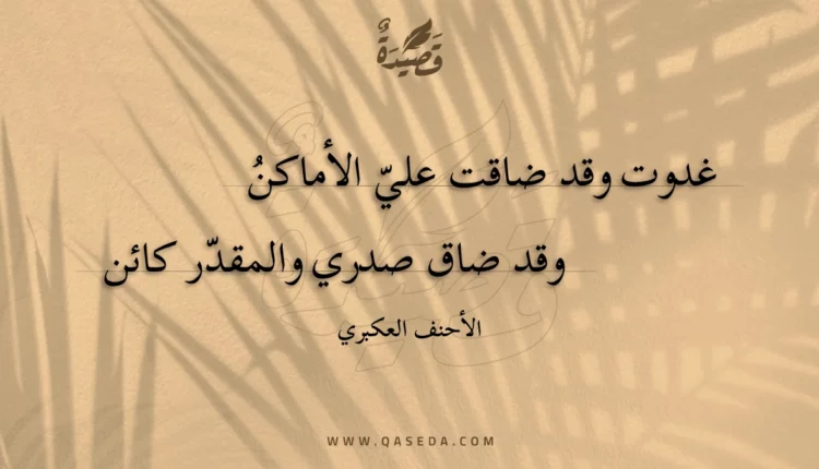 قصيدة غدوت وقد ضاقت علي الأماكن