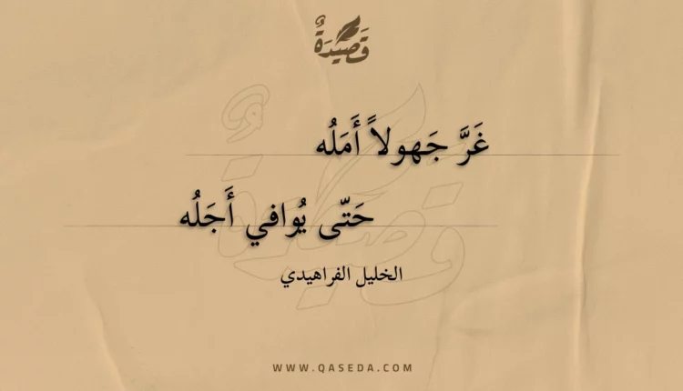 قصيدة غر جهولا أمله
