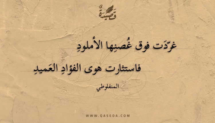 قصيدة غردت فوق غصنها الأملود