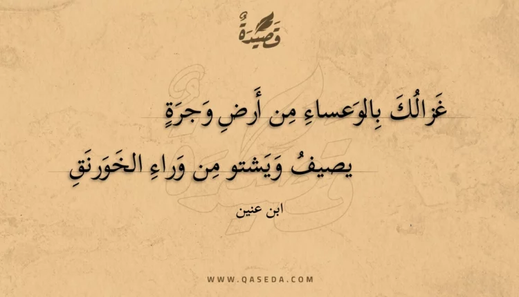 قصيدة غزالك بالوعساء من أرض وجرة