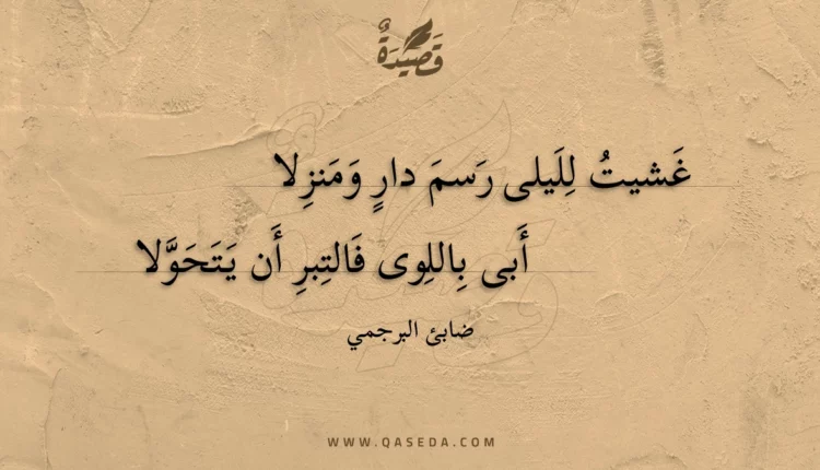 قصيدة غشيت لليلى رسم دار ومنزلا