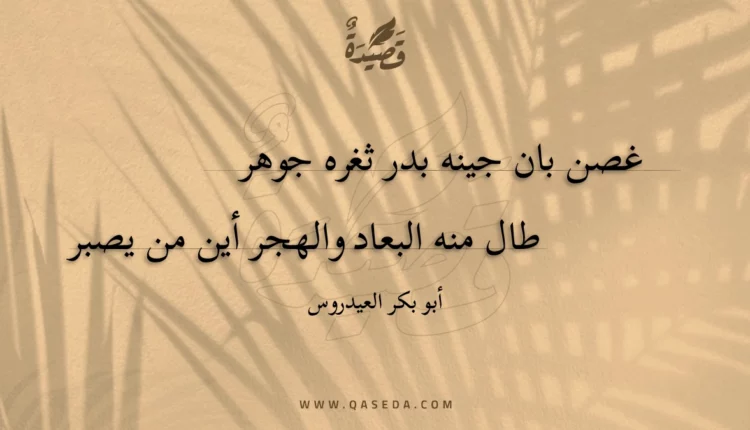 قصيدة غصن بان جينه بدر ثغره جوهر