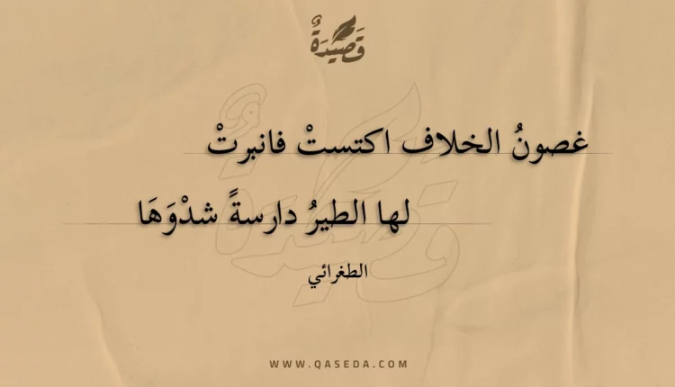 قصيدة غصون الخلاف اكتست فانبرت